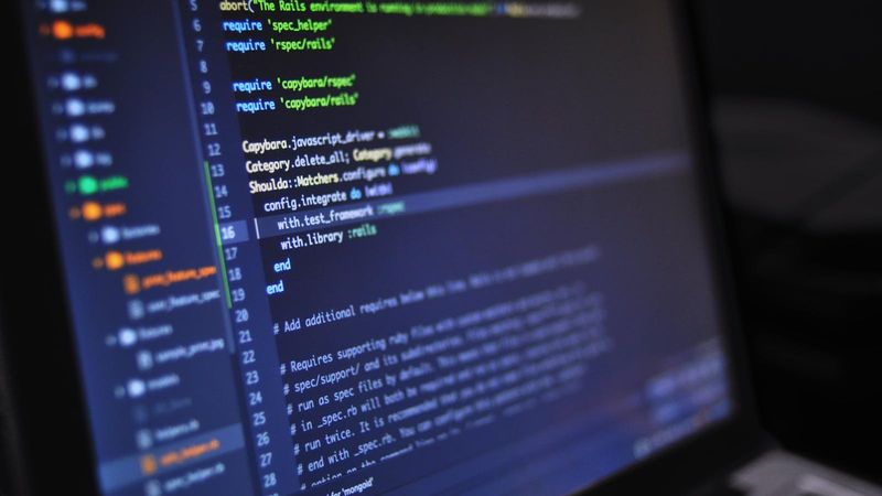 Close-up of programming code on a dark terminal window